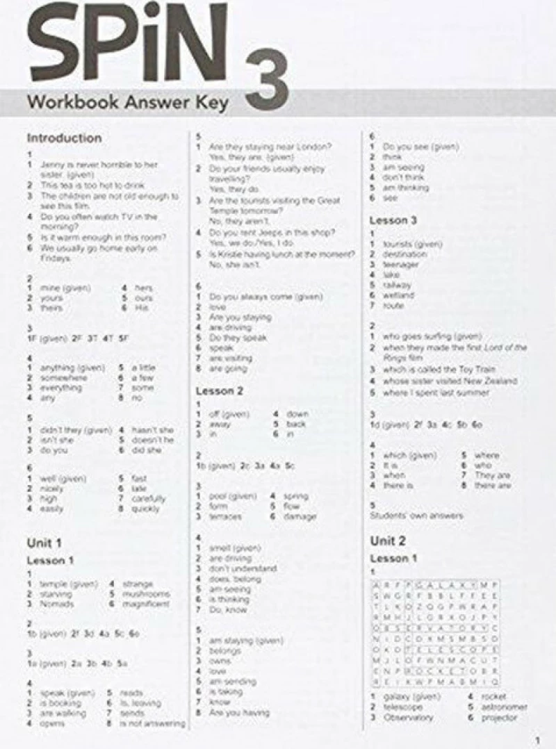 SPIN 3 workbook KEY