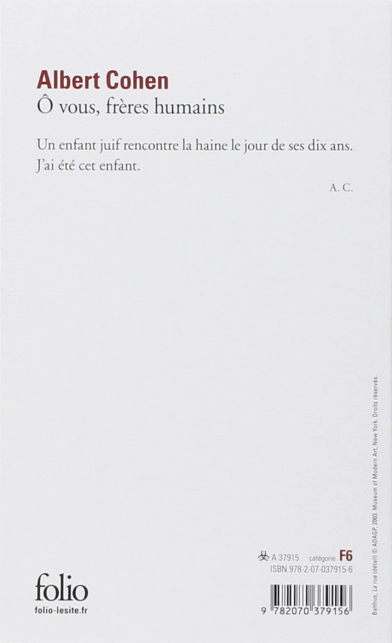 O Vous Freres Humains