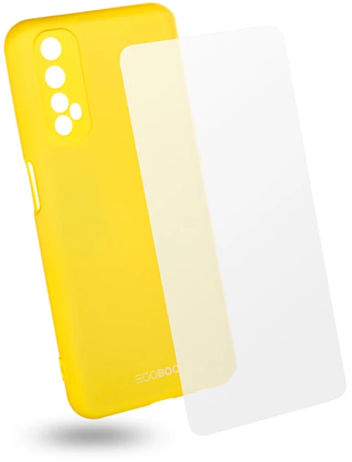 EGOBOO  Tempered Glass + Case Rubber TPU Lime (Realme 7)