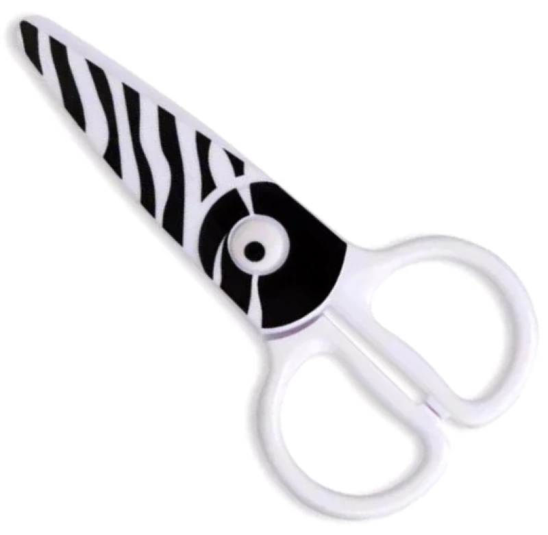 Ψαλίδι Ασφαλείας Πλαστικό Keyroad Zebra 13cm 1τμχ Λευκό KR-971406