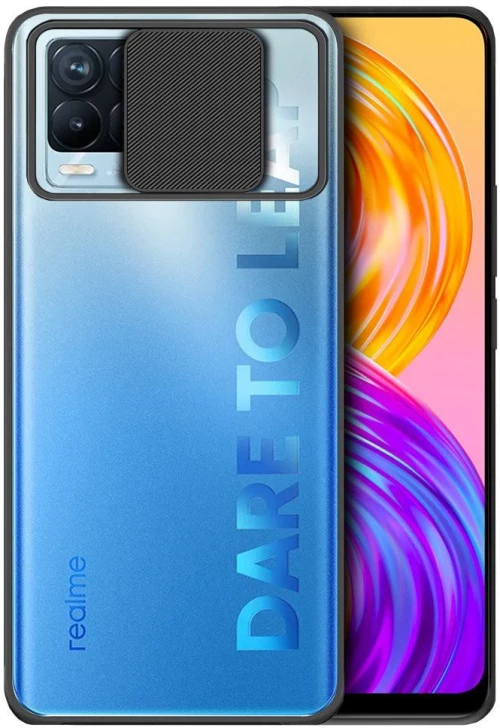 Θήκη Tech Protect Camshield Για Realme 8, 8 Pro - Διαφανο Μαυρο