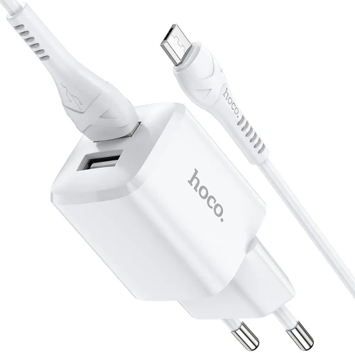 Hoco N8 Travel Charger 2xusb 2,4a +καλώδιο Micro Usb Λευκό