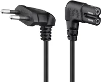 Goobay Καλώδιο Τροφοδοσίας Euro 56588, Γωνιακό, 2x0.75 Mm², 0.5m, Μαύρο