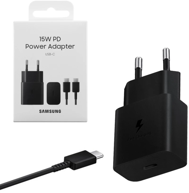 Travel Samsung Ep-t1510xbegeu Type C 5v 2a 15w Fast Charge+usb Data Type C To Type C Black Packing Or