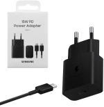 Travel Samsung Ep-t1510xbegeu Type C 5v 2a 15w Fast Charge+usb Data Type C To Type C Black Packing Or