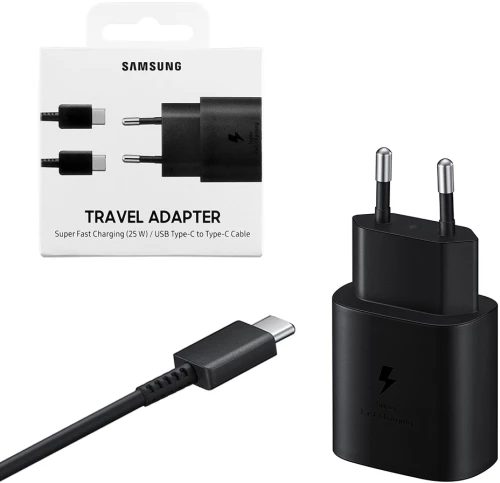 Travel Samsung Ep-ta800xbegww Type C 5v 3a/9v 2.77a/11v 2.25a 25w Fast Charge+usb Data Type C To Type C Black Packing Or