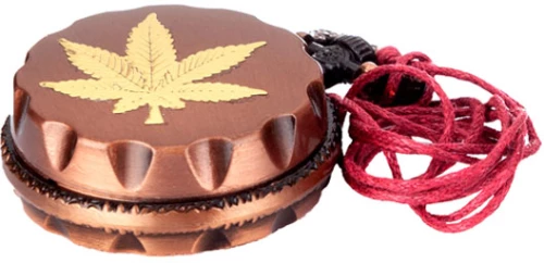 Super Heroes Grinder Τρίφτης Pocket Leaf Με Λουράκι Λαιμού 40mm - 2 Parts Χαλκός