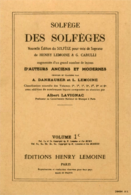 Lemoine - Solfege Des Solfeges - 1c
