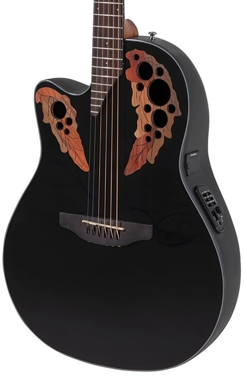 Ovation Celebrity Elite Ce44l-5-g - Mid Depth, Black, Left-handed