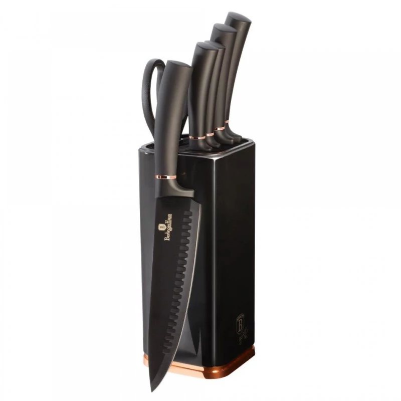 Berlinger Haus Σετ Μαχαίρια 7 Τμχ. Με Βάση Στήριξης Black Rose Bh-2422