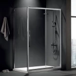 Devon Flow Slider Chrome Clean Glass 110x195 - Καμπίνα Από Τοίχο Σε Τοίχο