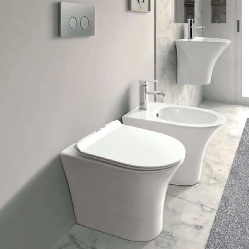 Bianco Ceramica Aida 52 Rimless Ad13000sc Btw - Λεκανη Δαπεδου