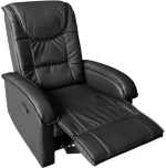 Πολυθρονα Relax Με Μηχανισμο Massage Rocca Hm0026.01 Pu Μαυρο 80x96x97 Εκ.
