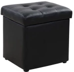 Σκαμπω Με Αποθηκευτικο Χωρο Pu Μαυρο Cube Hm224.01 36,5x36,5x36υεκ.
