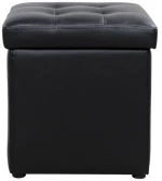 Σκαμπω Με Αποθηκευτικο Χωρο Pu Μαυρο Cube Hm224.01 36,5x36,5x36υεκ.