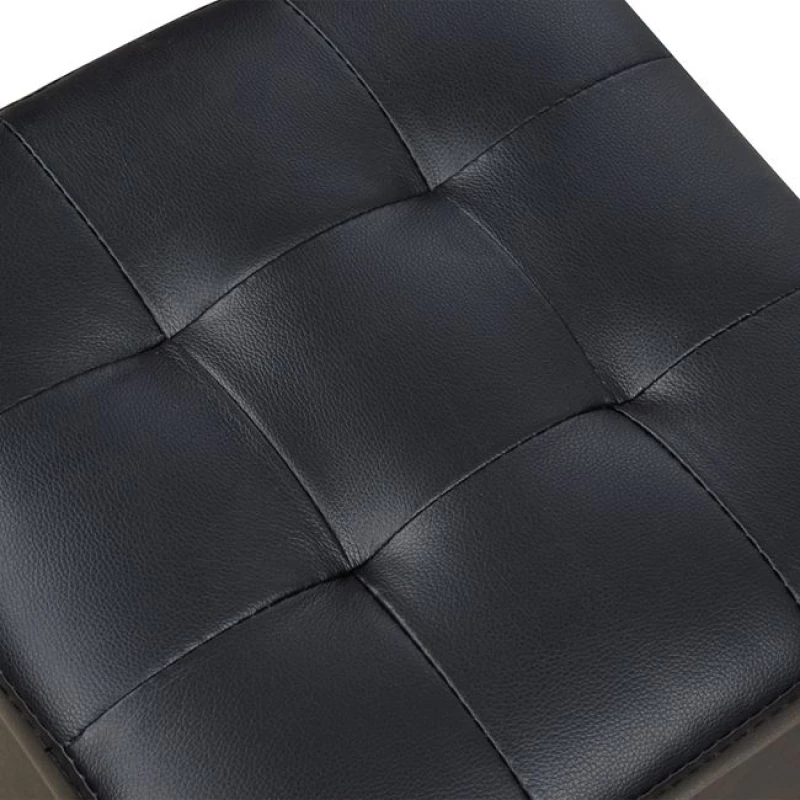 Σκαμπω Με Αποθηκευτικο Χωρο Pu Μαυρο Cube Hm224.01 36,5x36,5x36υεκ.
