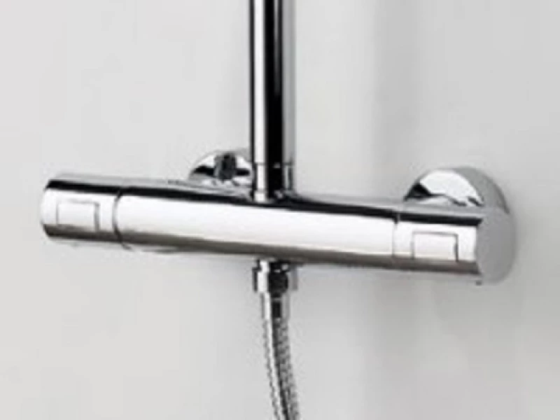 Eurorama Thermo Round 615066 Chrome - Θερμοστατικη Στήλη Ντουζ 2 Εξοδων