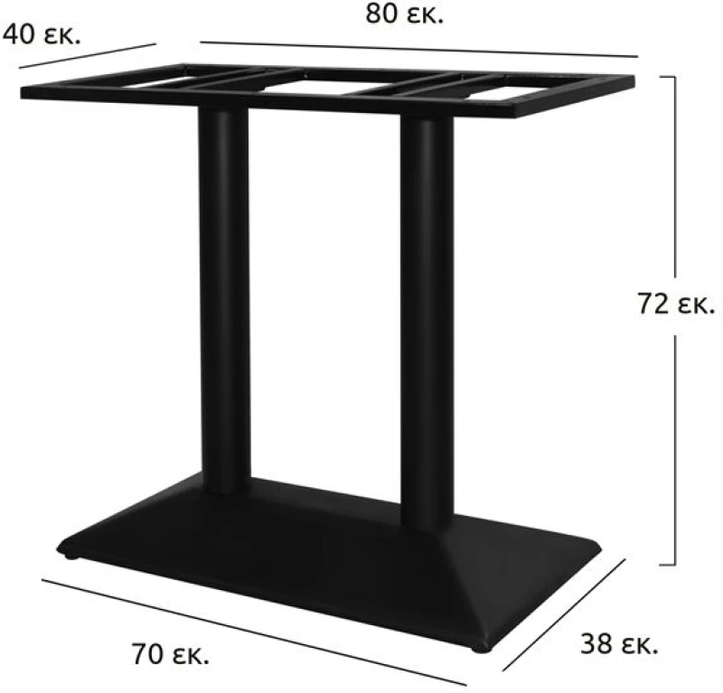 Βαση Μεταλλικη Μαυρη 70x38x72εκ. Hm409