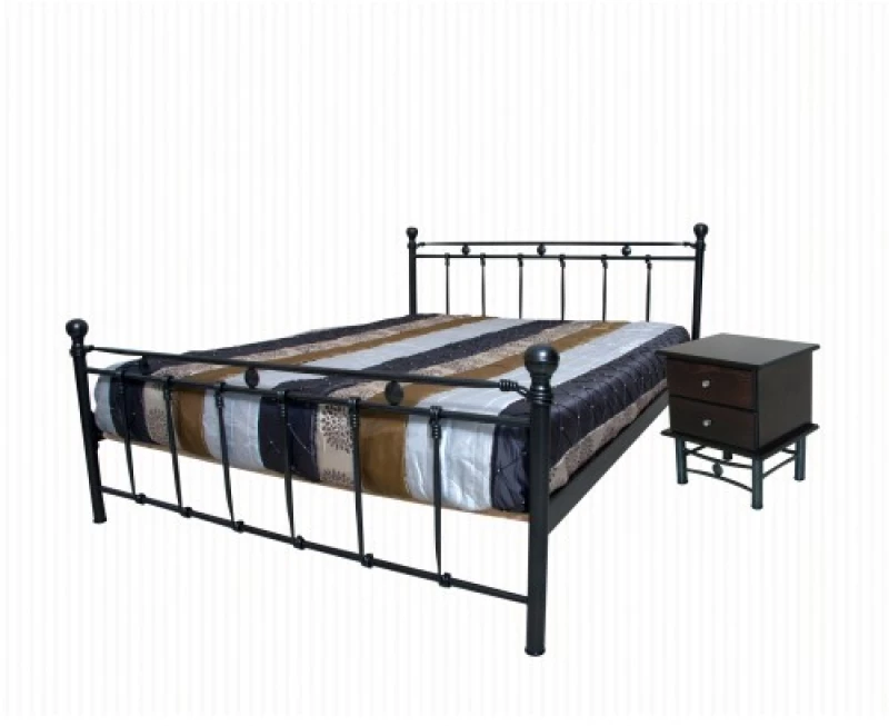 Μεταλλικό Κρεβάτι Metal Casa Κόμπος 1 Γκρι 110 X 200
