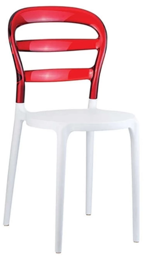 80176 Bibi White/red Transp.καρεκλα