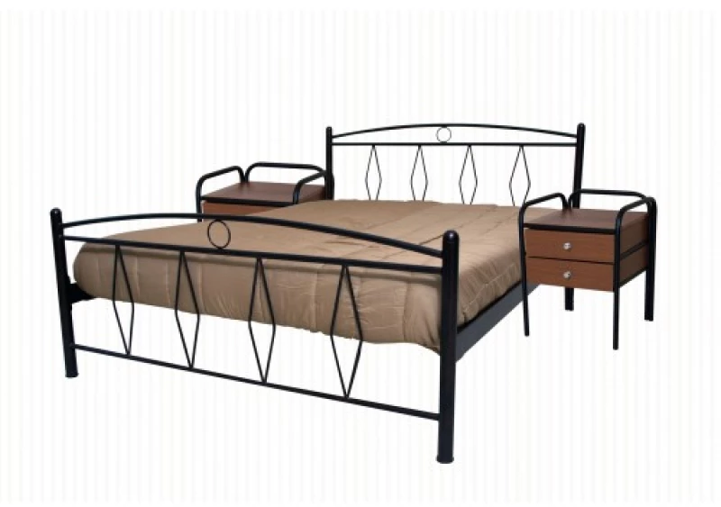 Μεταλλικό Κρεβάτι Metal Casa Ρόμβος Μαύρο 120 X 200