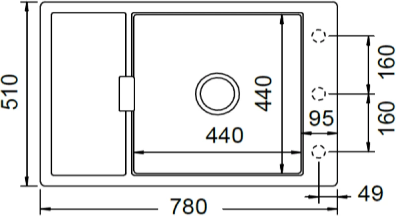 Schock Mono 15180 Puro - Νεροχύτης Κουζίνας Γρανίτη 78x51