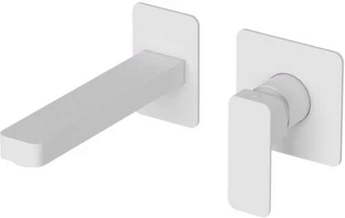 Eurorama Quadra White Matt Μπαταρία Νιπτήρος Εντοιχισμού 2 Οπών 144904-300