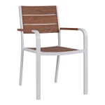 Πολυθρονα Αλουμινιου Saga Λευκη Με Polywood Hm5127.01 55x56x85υ Εκ.