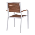 Πολυθρονα Αλουμινιου Saga Λευκη Με Polywood Hm5127.01 55x56x85υ Εκ.