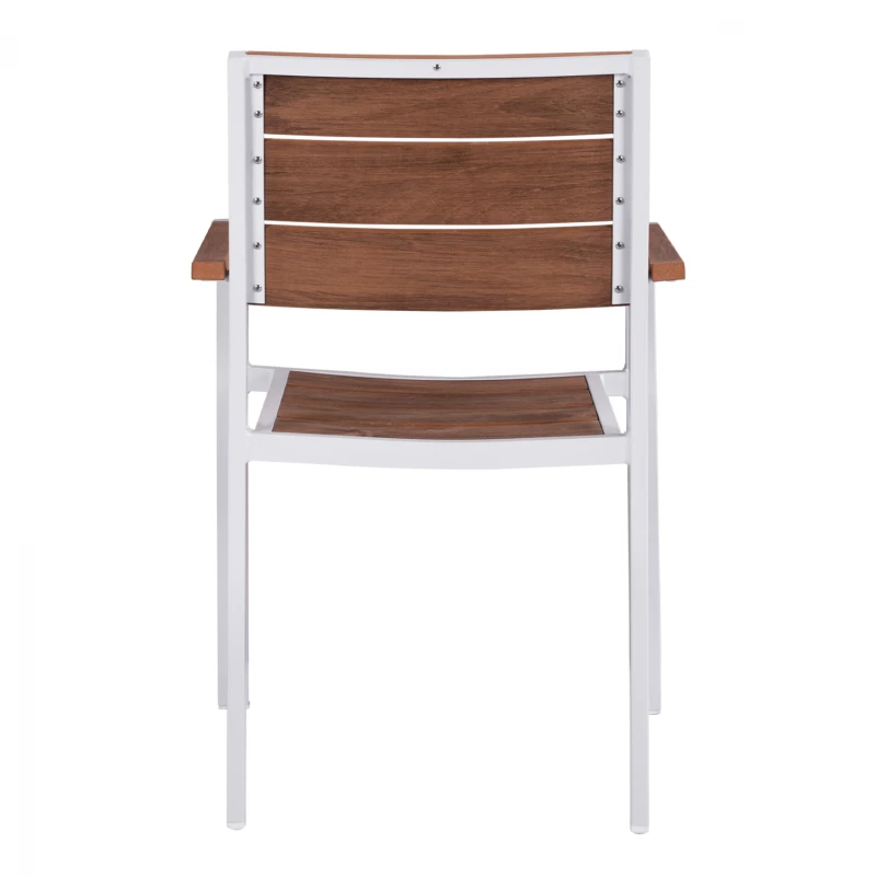Πολυθρονα Αλουμινιου Saga Λευκη Με Polywood Hm5127.01 55x56x85υ Εκ.