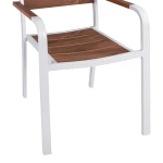 Πολυθρονα Αλουμινιου Saga Λευκη Με Polywood Hm5127.01 55x56x85υ Εκ.
