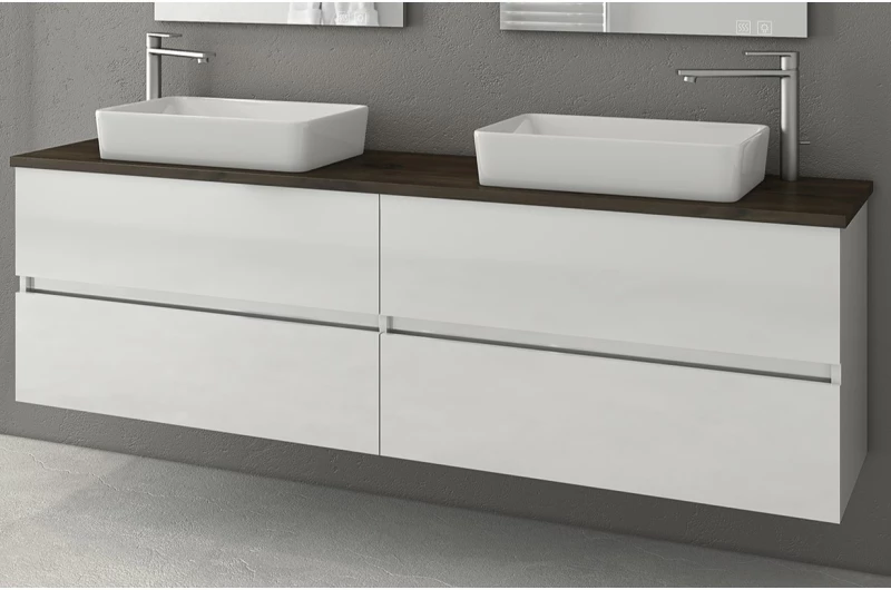 Drop Luxus 160 White - Βαση Επιπλου Με Επικαθήμενους Νιπτηρες