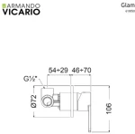 Armando Vicario Glam 610050 Chrome - Μίκτης Εντοιχισμού 1 Εξόδου