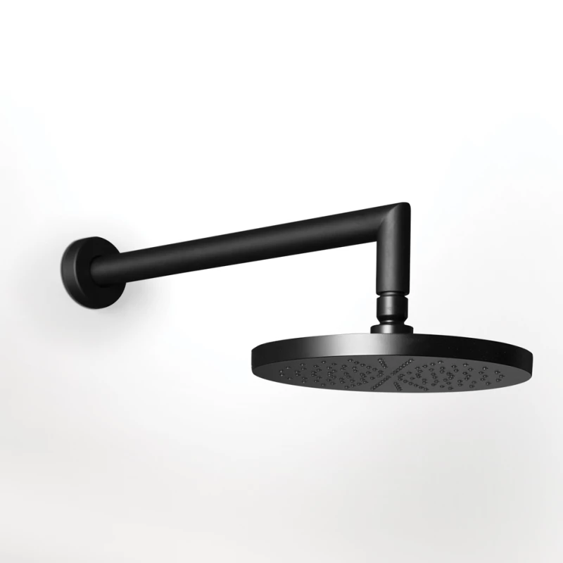 Almar E044075+r50809 Black Matt - Κεφαλή Ντους Με Βραχίονα Τοιχου