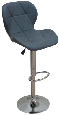 202280 Σκαμπο Μπαρ 2τμχ Bar 91 Γκρι Pu 39x39x101εκ.