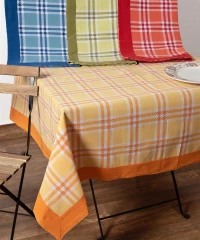 Τραπεζομάντηλα ( 140cm X 180cm) Moda Λευκό Καρό Μπλε - -