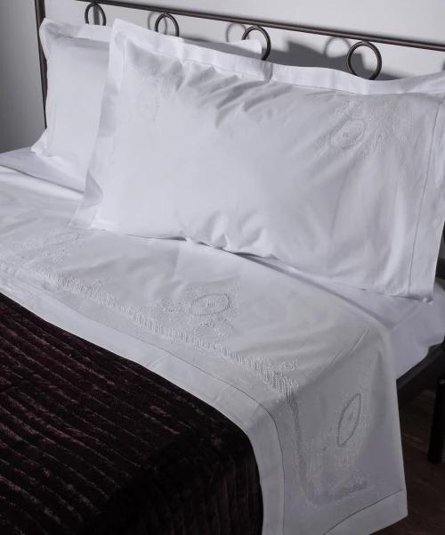 Χειροποιητο Σεντονι 2471 Τριων Τεμαχιων (225cm X 270cm) Λευκο - -