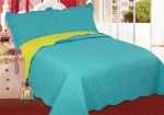 Κουβερλι Σετ (220cm X 240cm + 2 X 50cm X 70cm) Λαχούρι Blue & Green - -
