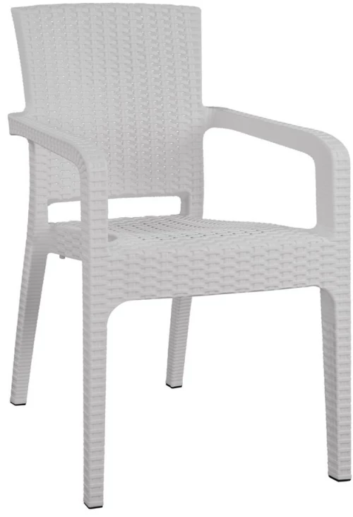 Καρέκλα Κήπου Λευκό Rattan 58x55x87cm