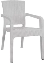 Καρέκλα Κήπου Λευκό Rattan 58x55x87cm
