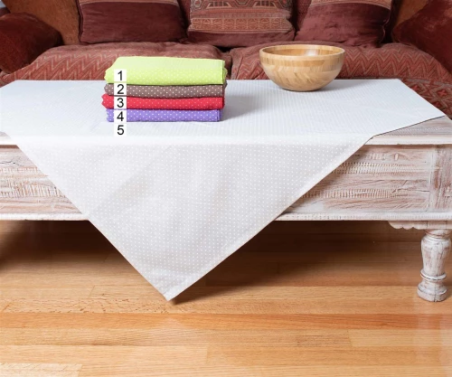 Τραπεζοκαρέ (140cm X 140cm) Πουά Μπεζ - -