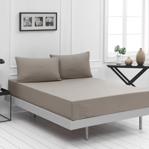 211075 Σεντονι Μονο Μονοχρωμο Με Λαστιχο Art 1999 110x200+30 Μπεζ Beauty Home