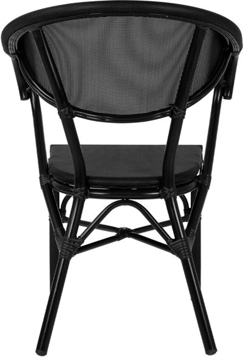 Πολυθρονα Αλουμινιου Clay Bamboo Look Μαυρη Με Textline Hm5025.02 59x60x82 Cm