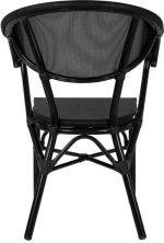 Πολυθρονα Αλουμινιου Clay Bamboo Look Μαυρη Με Textline Hm5025.02 59x60x82 Cm