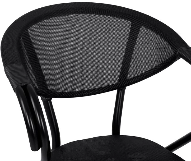 Πολυθρονα Αλουμινιου Clay Bamboo Look Μαυρη Με Textline Hm5025.02 59x60x82 Cm