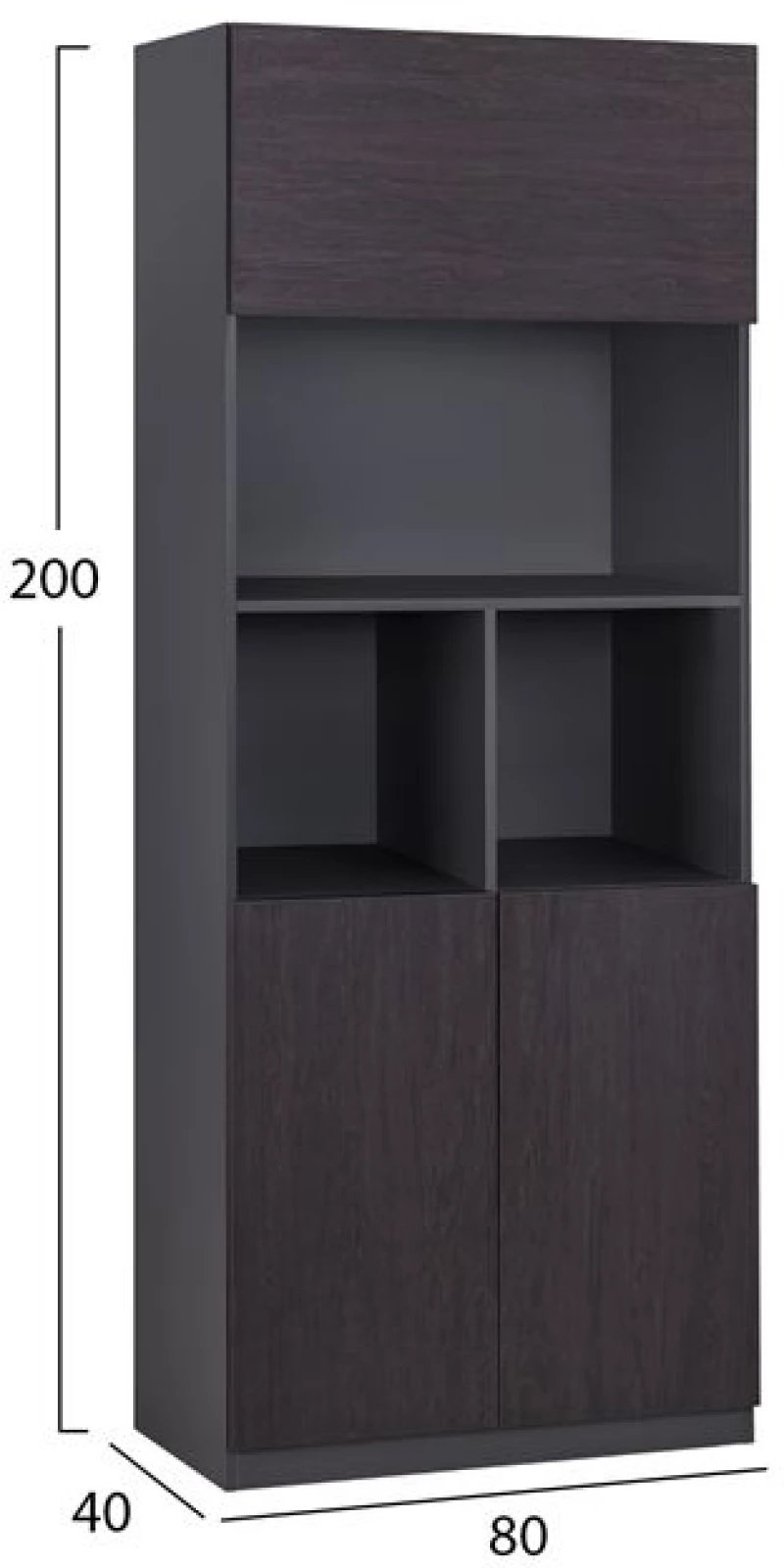 Βιβλιοθηκη Γραφειου Επαγγελματικη Rosewood Hm2089 80χ40χ200υ Εκ.