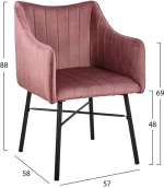 Πολυθρονακι Allysa Hm8518.02 Απο Βελουδο Σαπιο Μηλο 57x58x84υ Εκ.