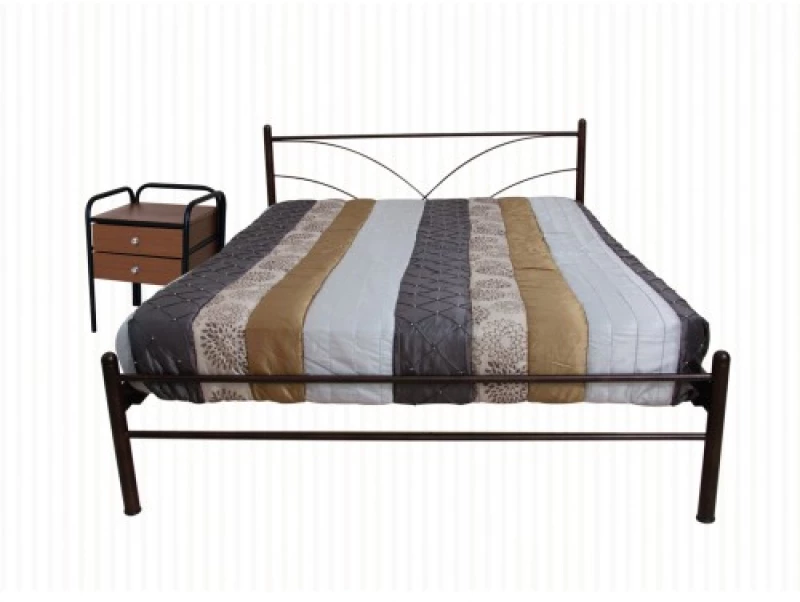 Μεταλλικό Κρεβάτι Metal Casa Ύδρα Καφέ 110 X 200