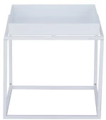 253766 Τραπέζι Μεταλλικό Άσπρο Τετράγωνο Υ41x40x40εκ.