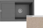 Pyramis Sparta Plus Lux 1b 1d Dark Beige Ένθετος Νεροχύτης Από Συνθετικό Γρανίτη 78x48cm